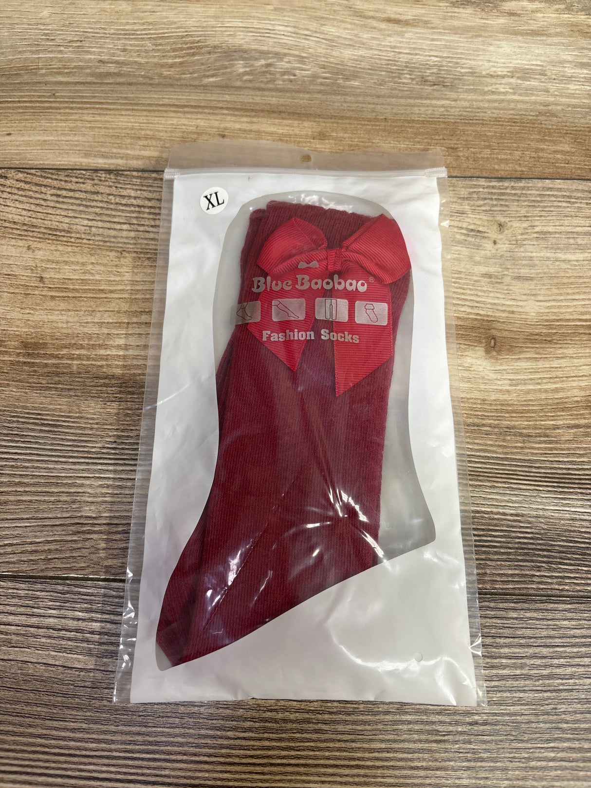 NEW Blue Baobao Fashion Socks 1pr Red sz XL