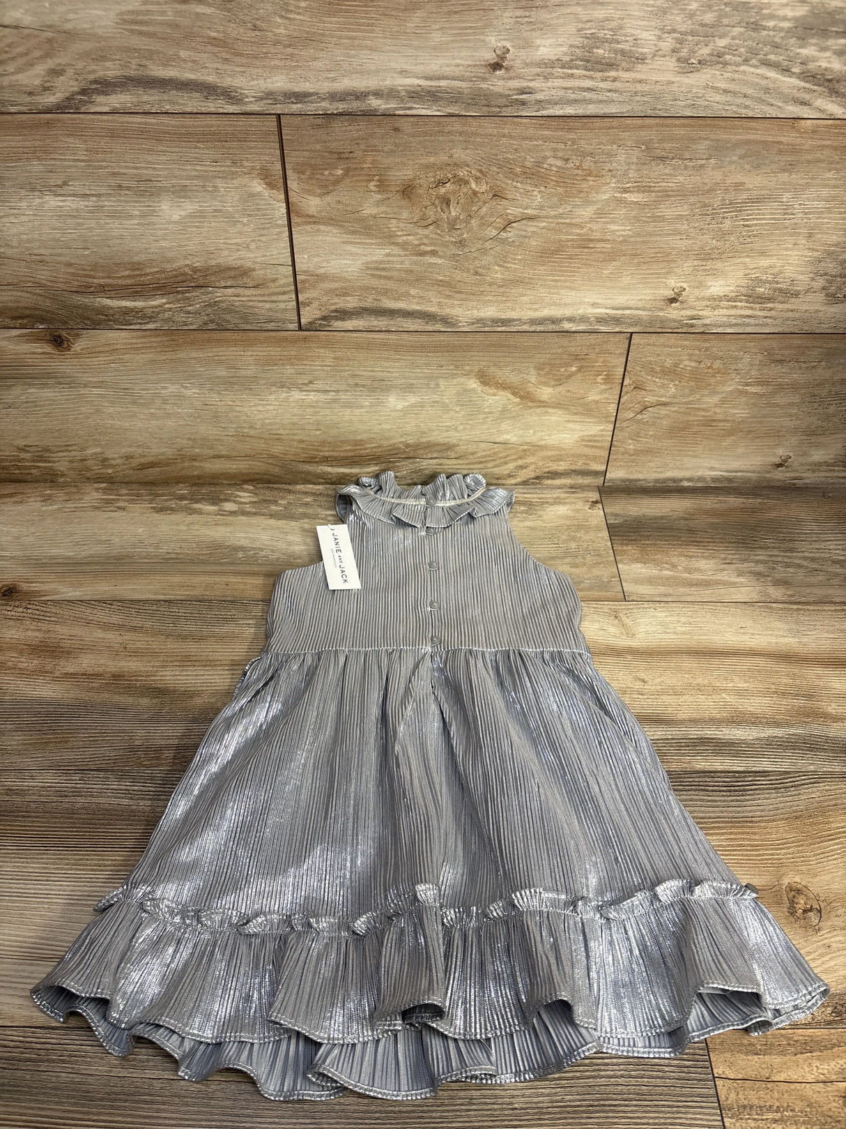 NEW Janie & Jack Metallic Plisse Ruffle Dress sz 4T