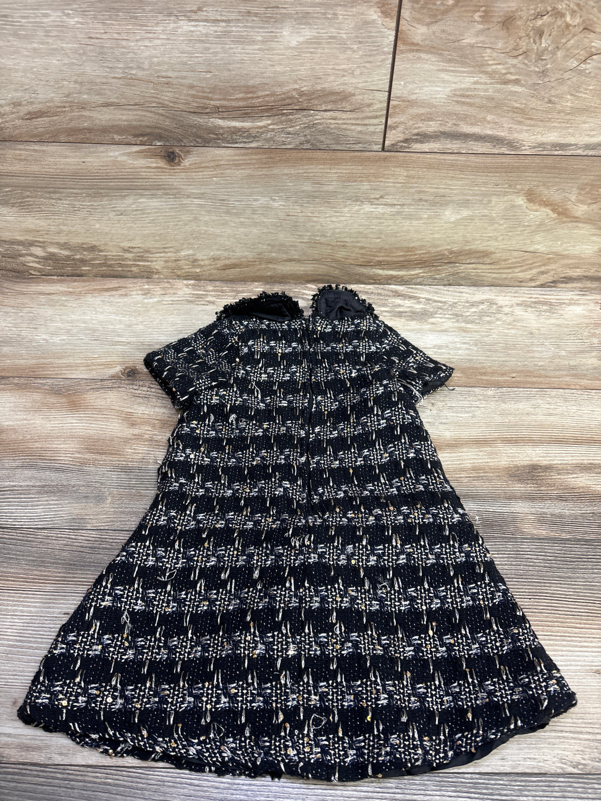 Biscotti Tweed Short Sleeve Dress Black sz 2T