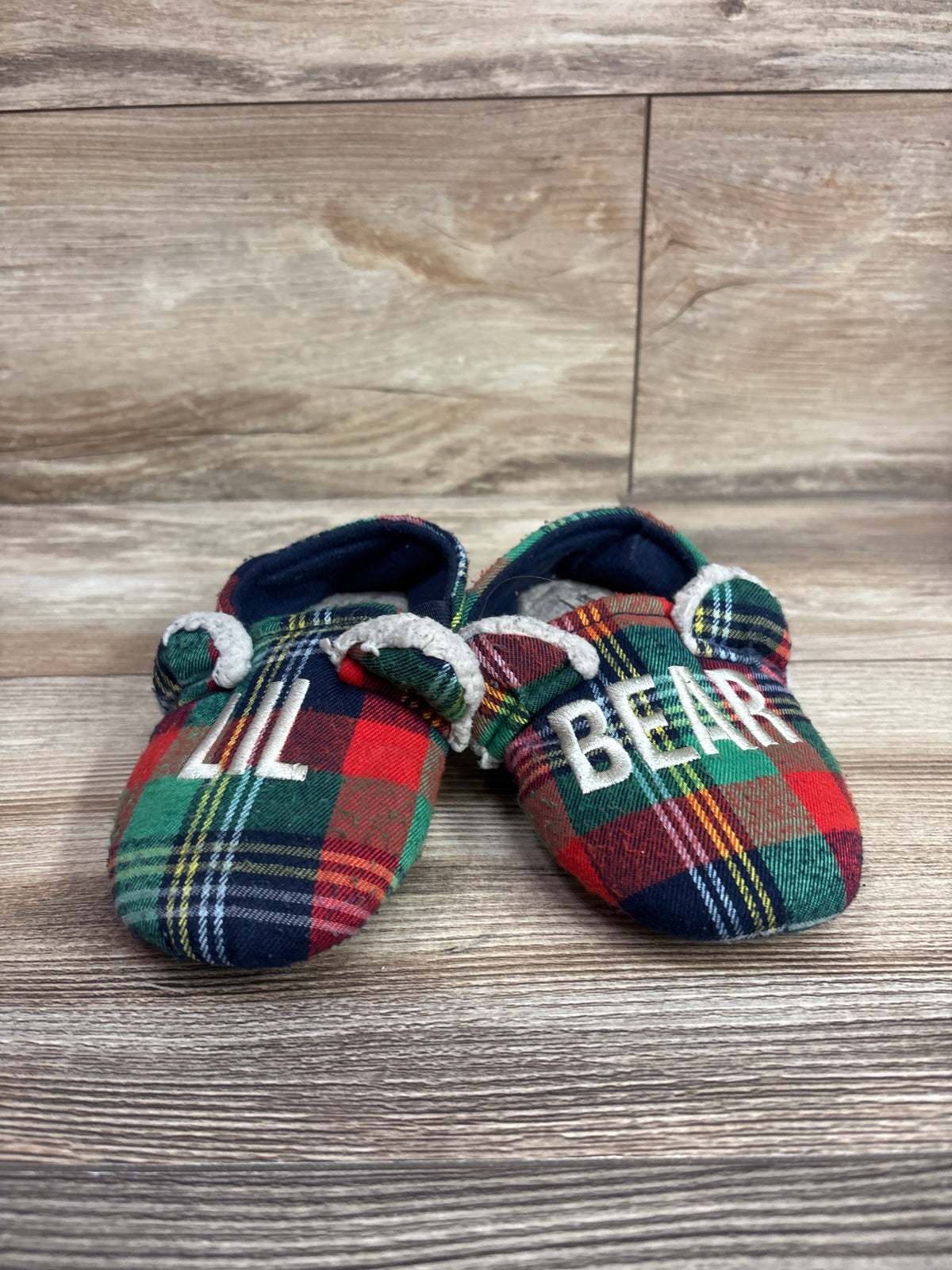 Dearfoams Lil Bear Slippers Green sz 7/8c
