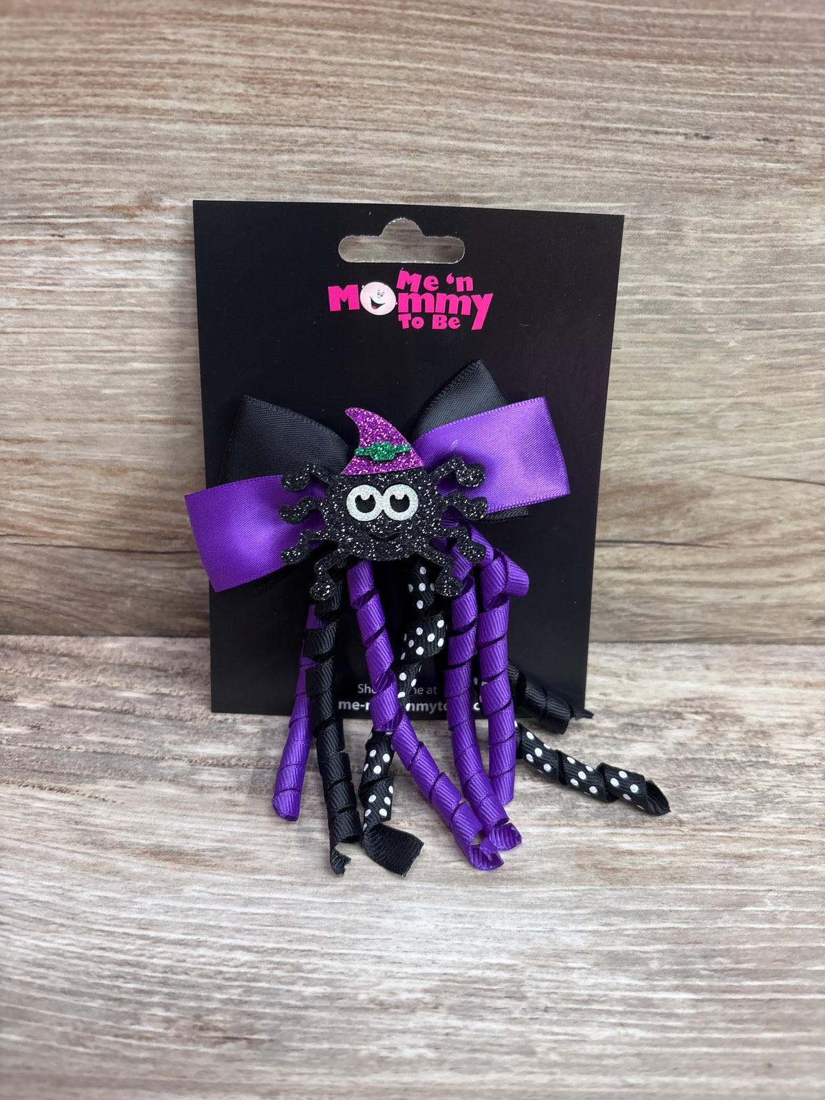 NEW Spider Applique Ribbon Hair Bow