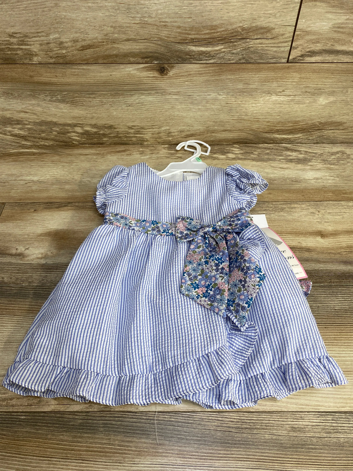NEW Rare Editions 3pc Striped Dress & Bloomers Blue sz 18m - Me n Mommy To Be