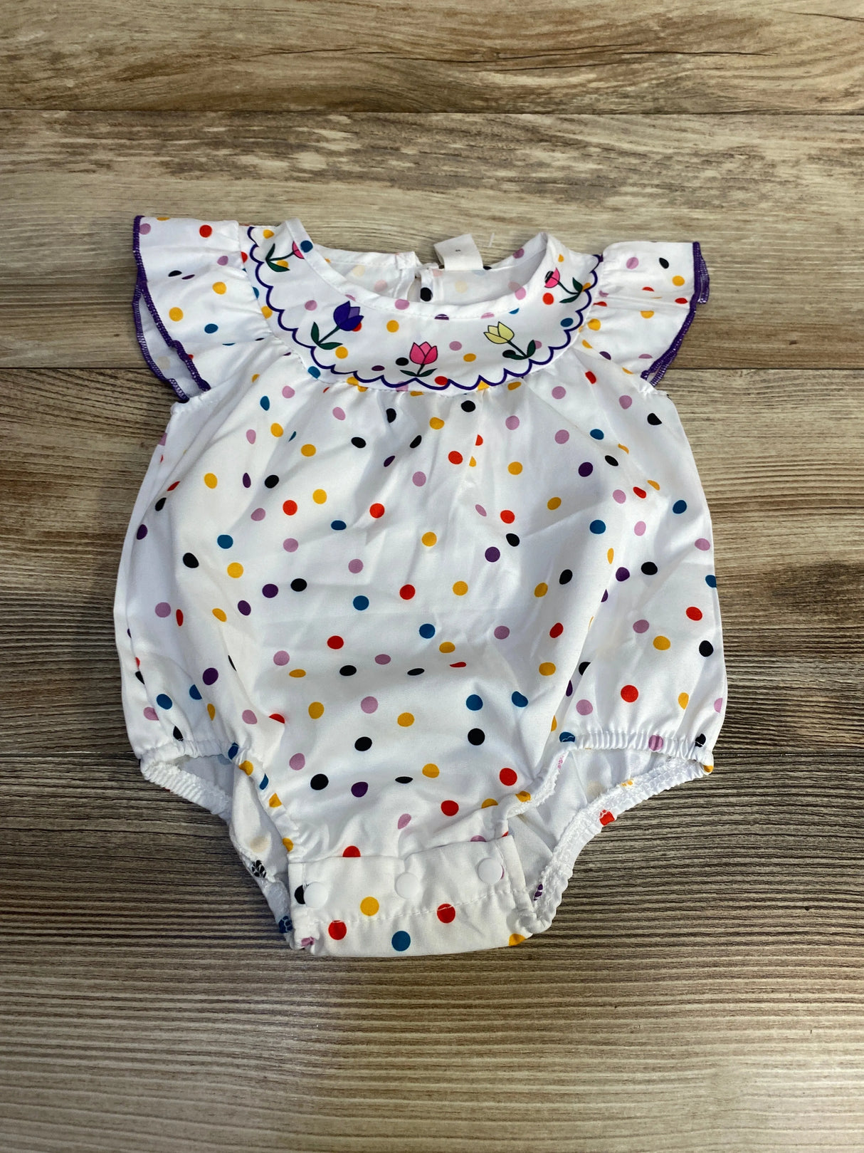 NEW Shein Polka Dot Romper White sz 0-1m - Me n Mommy To Be