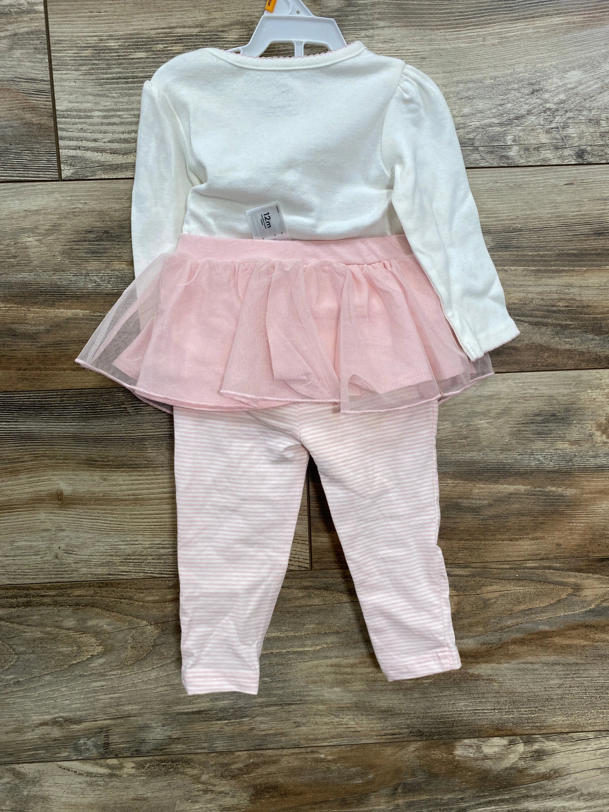 NEW Carter's 3pc Daddy's Little Princess Bodysuit & Tulle Skirt Leggings Set White sz 12m