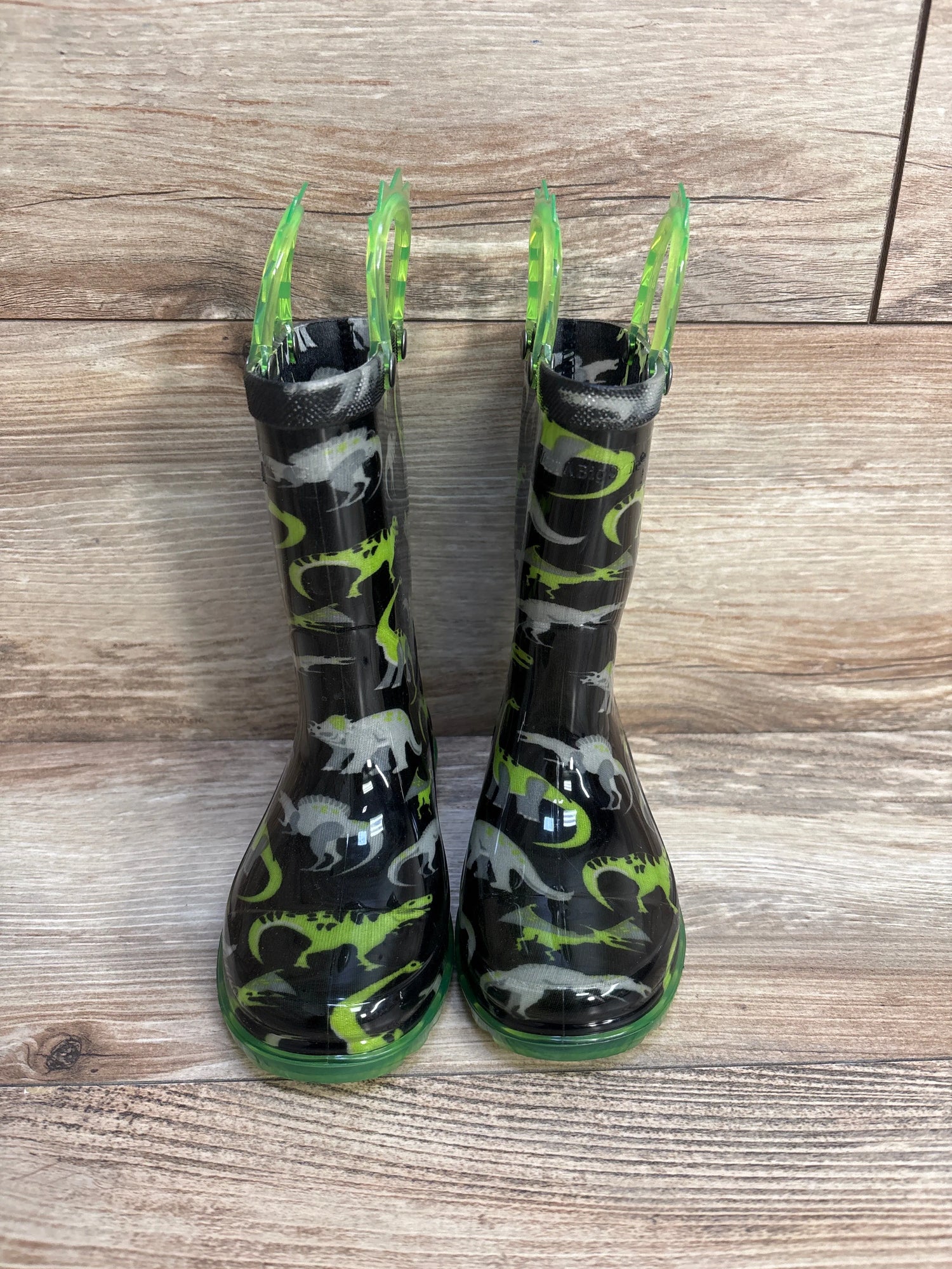 Western Chief Kids Dinosaur Lighted Rain Boots Black sz 9c - Me n Mommy To Be