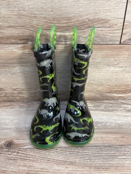 Western Chief Kids Dinosaur Lighted Rain Boots Black sz 9c - Me n Mommy To Be