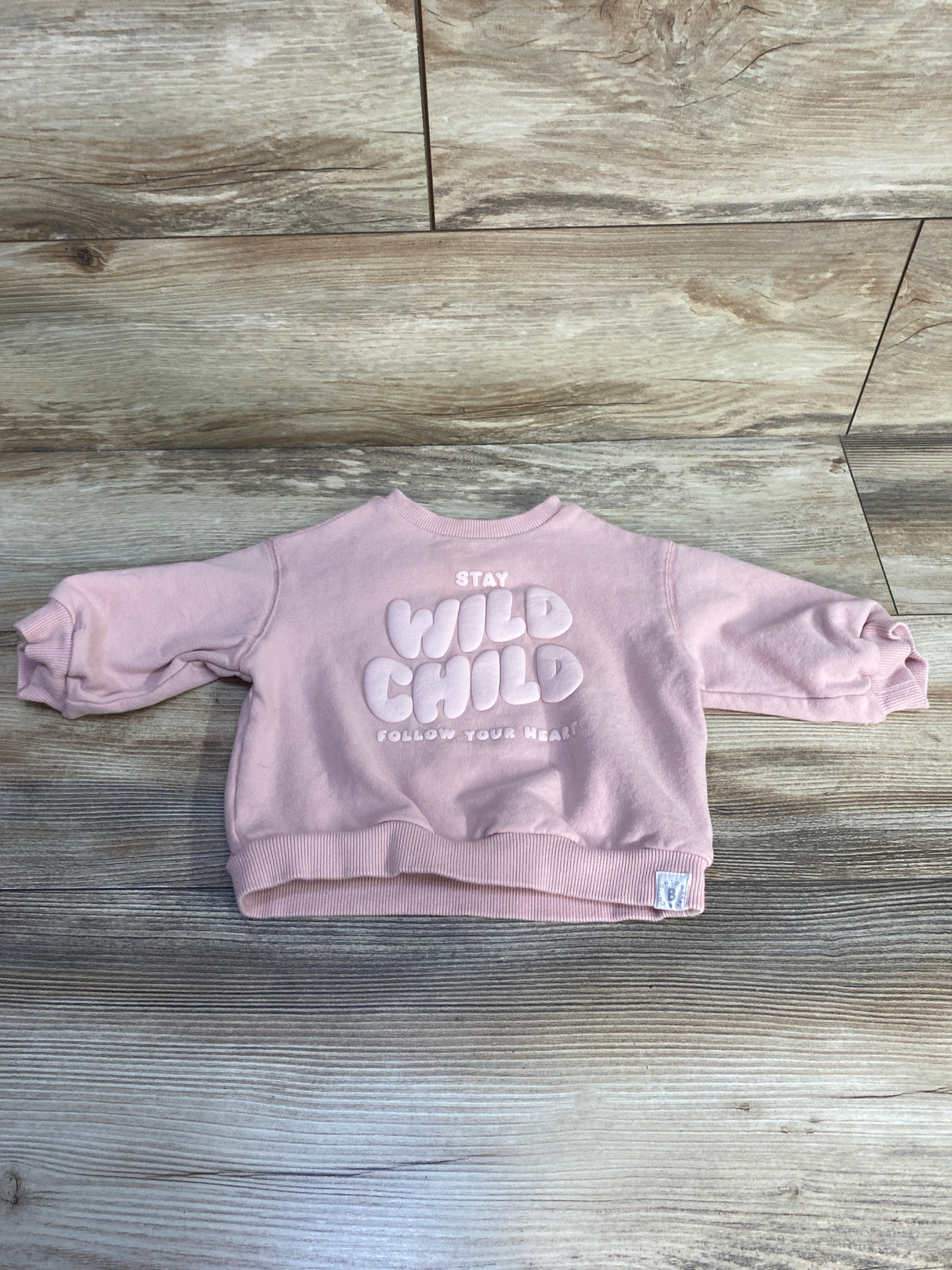 Cotton On Baby Stay Wild Child Pullover Sweatshirt Pink sz 12-18m