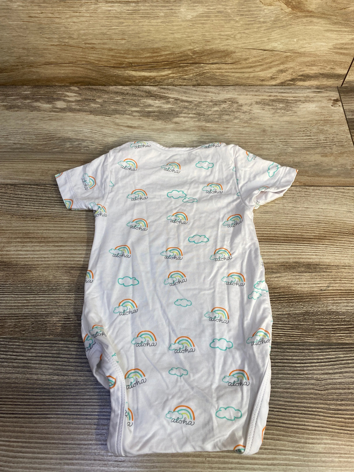 Coco Moon Cloud Rainbow Aloha Bodysuit White sz 0-6m