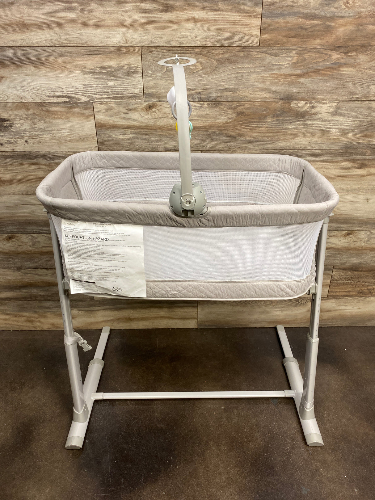 KidsClub Baby Bedside Bassinet Grey