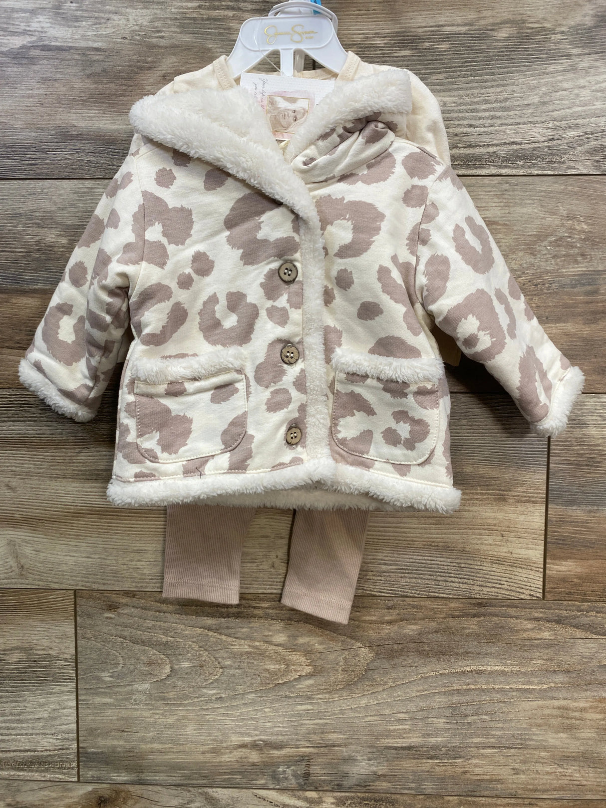 NEW Jessica Simpson 3pc Plush Lined Coat Set White sz 3-6m