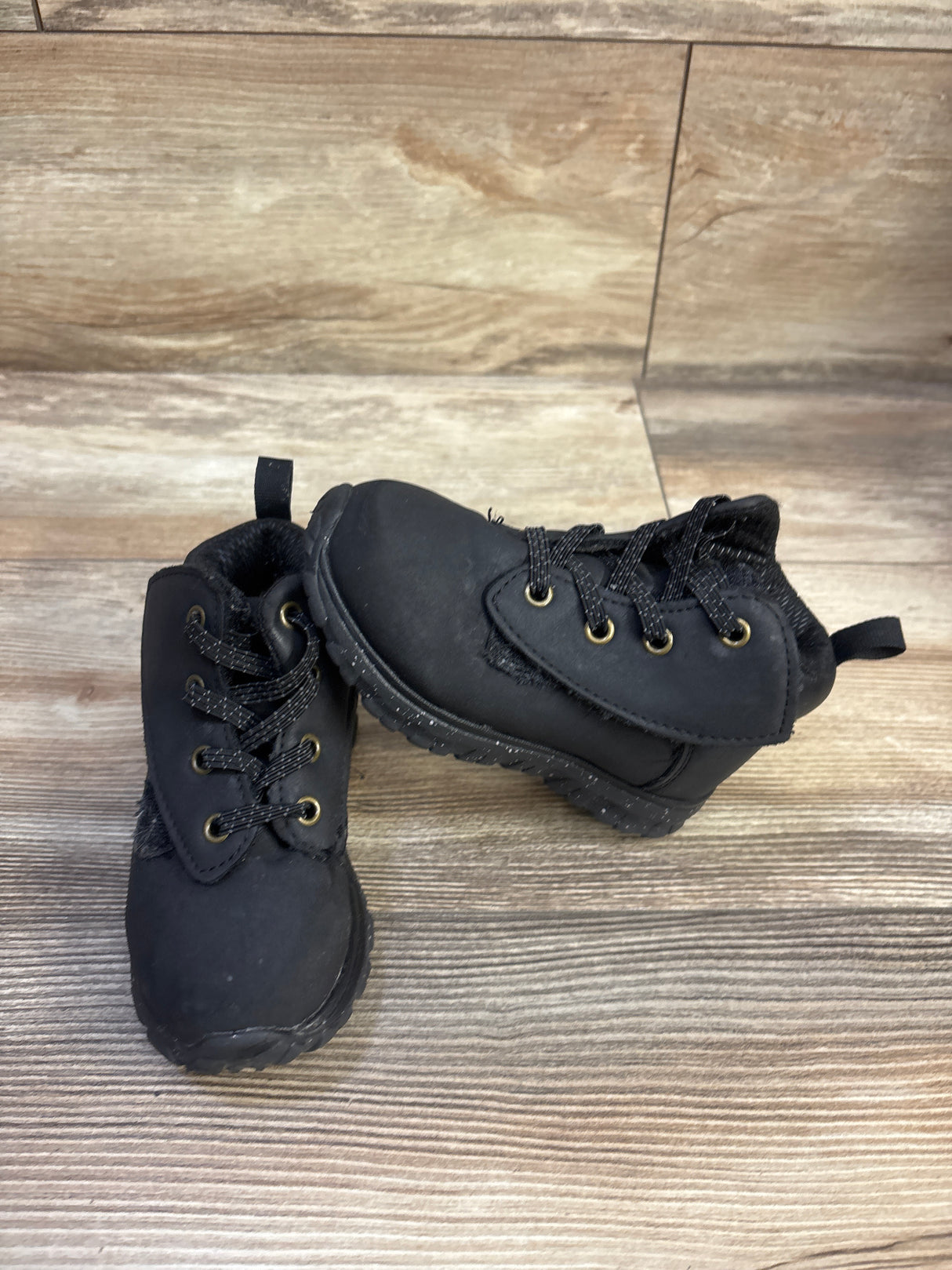 Wonder Nation Hook & Loop Boots Black sz 8c