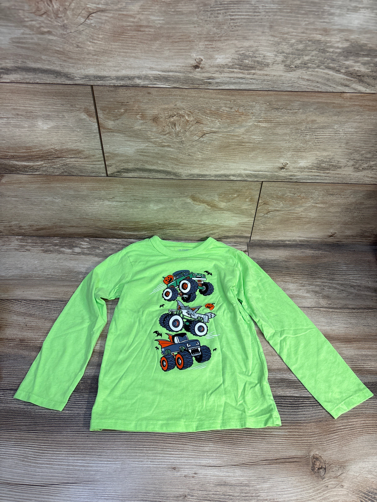 Children's Place Halloween Monster Truck Shirt Lime sz 5T