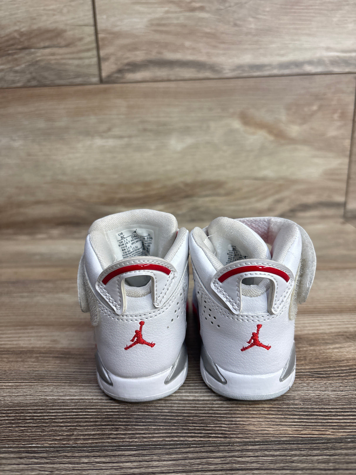 Air Jordan 6-17-23 (TD) 'White/University Red' Sneakers sz 3c