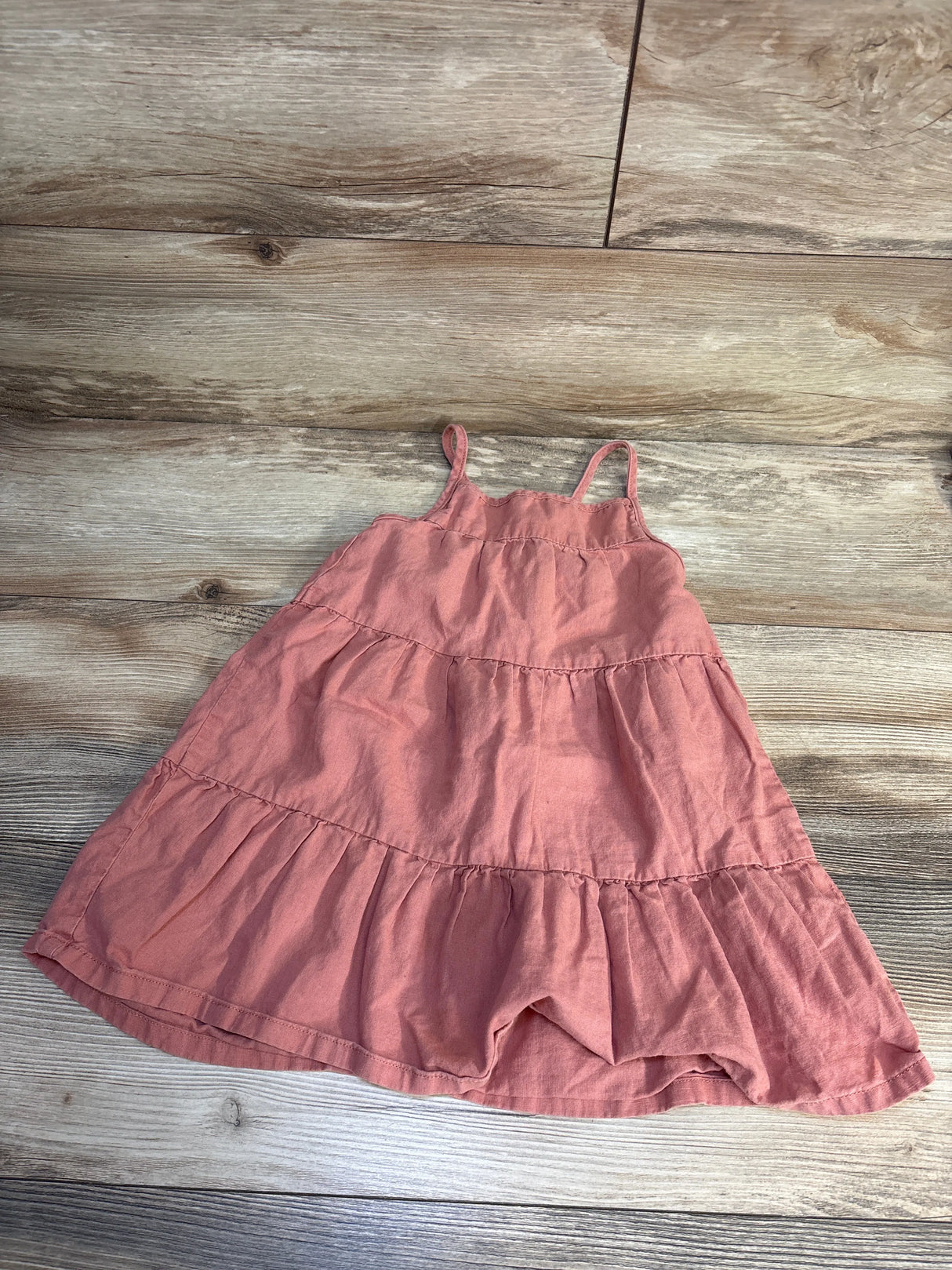 Little Co Canvas Linen Tank Dress Rose Gold sz 4T