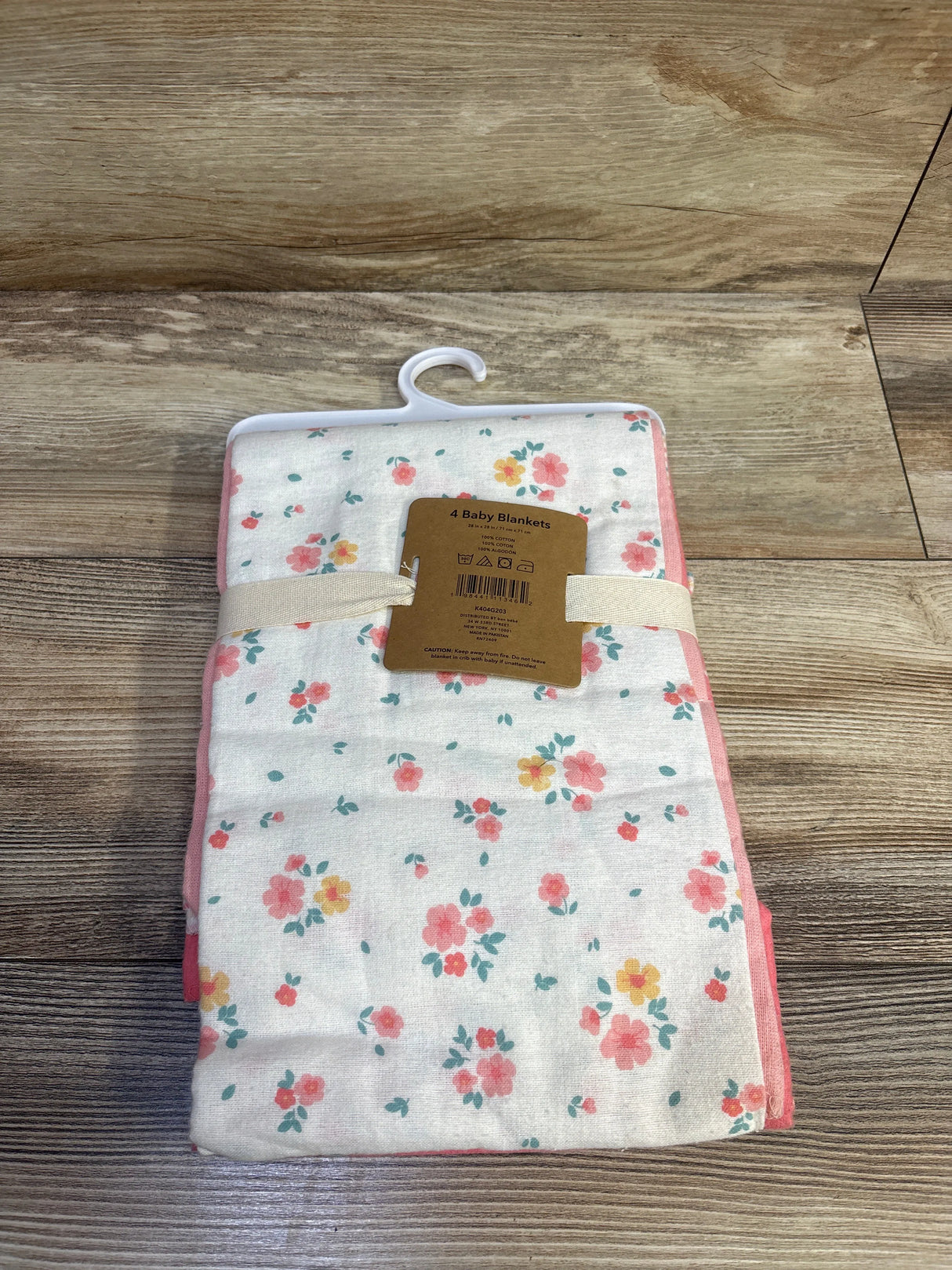 NEW Kit + Pearl 4pk Baby Blankets Peach