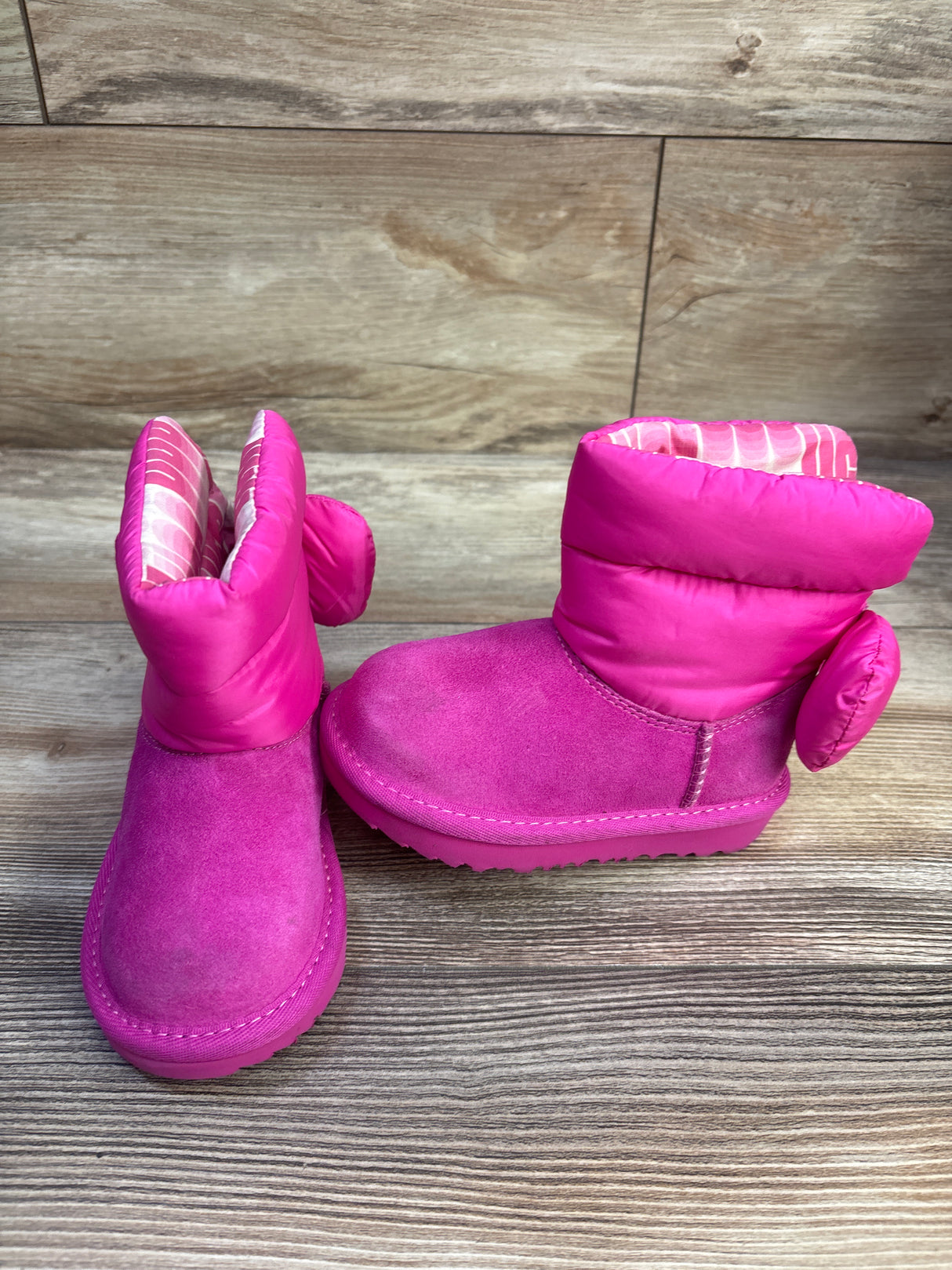 UGG Bailey Bow Maxi Wavelength Boots Pink sz 7c