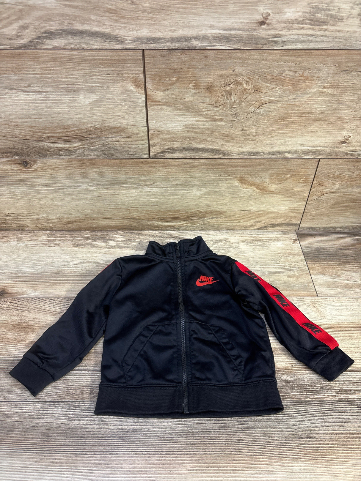 Nike Full Zip Red Taping Track Jacket Black sz 18m