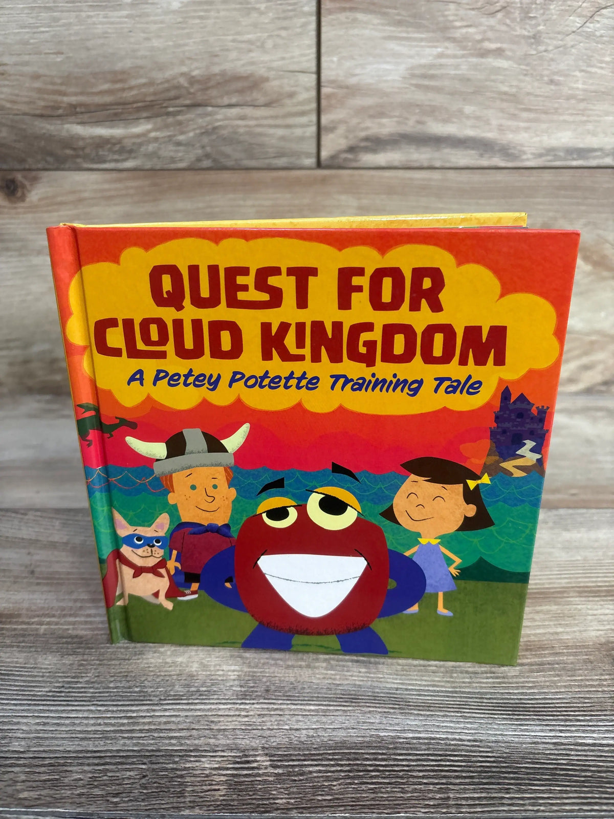 Front cover of Quest For Cloud Kingdom hardcover book showcasing A Petey Potette Training Tale with colorful character artwork
