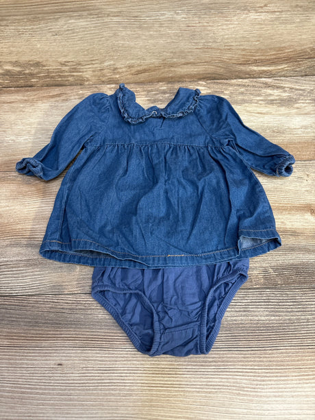 Cat & Jack 2pc Chambray Dress & Bloomers Blue sz 0-3m - Me n Mommy To Be