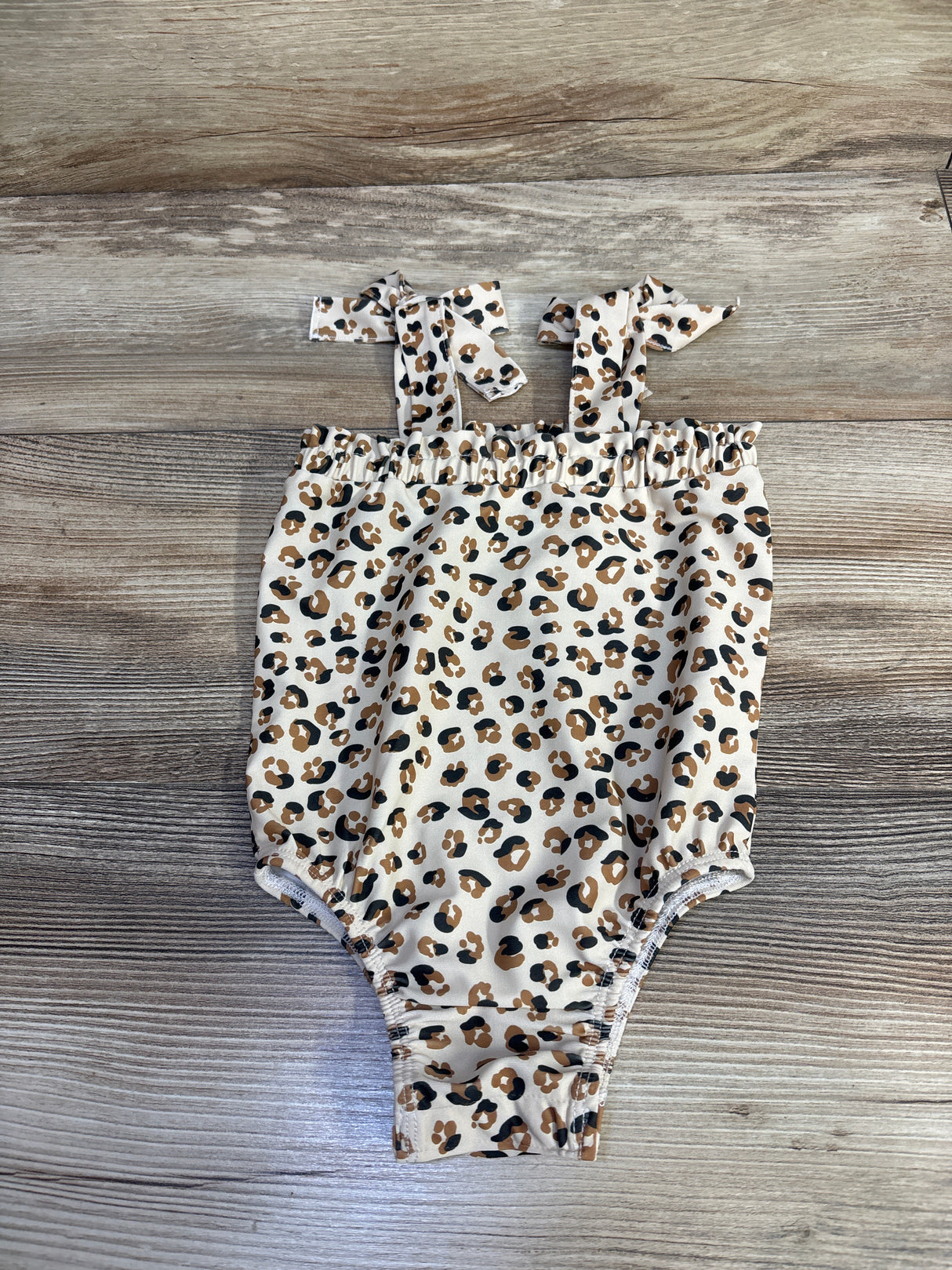Mudpie 1pc Leopard Print Swimsuit Beige sz 24m/2T