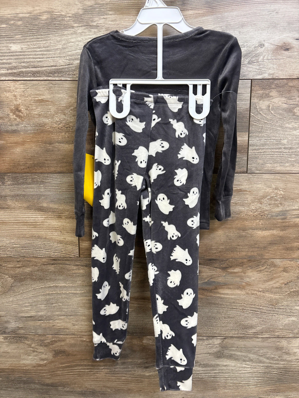 NEW Trick or Treat Sleep 2pc Velour Ghost Pajama Set Grey sz 4T