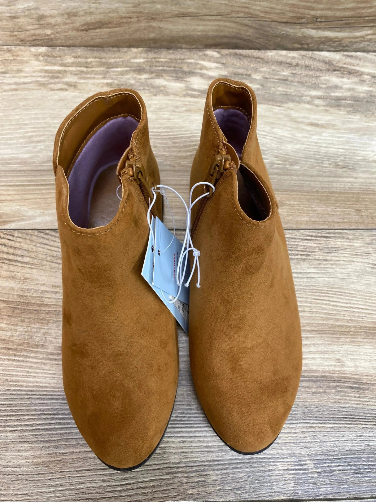 NEW Cat & Jack Girls' Opal Zipper Booties Cognac Sz 1Y - Me n Mommy To Be