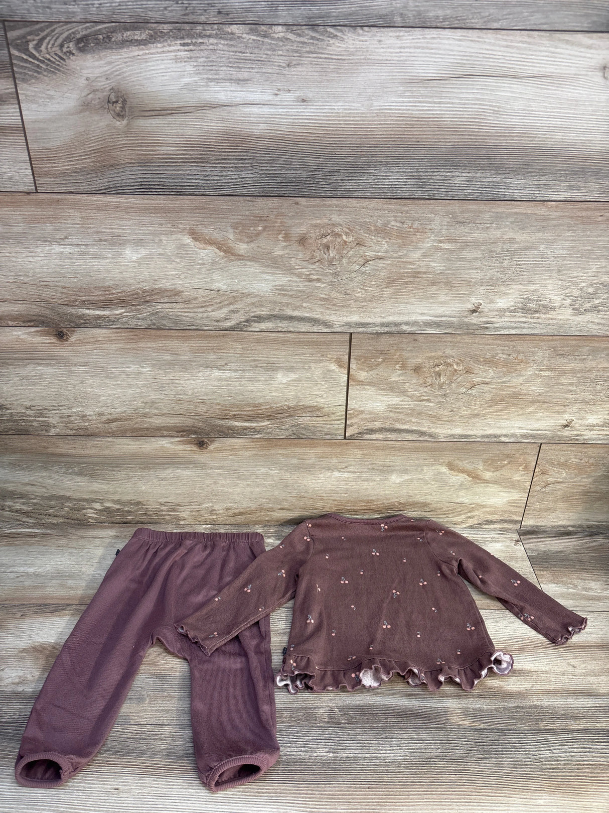 Modern Moments 2pc Long Sleeve Shirt & Pants Set Burgundy sz 18m