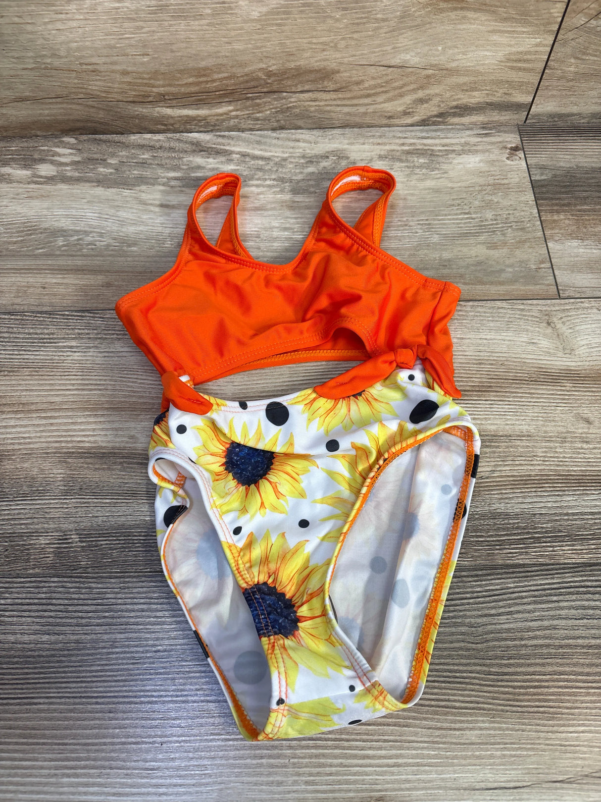 Shein 1pc Cut-Out Swimsuit Orange sz 5T