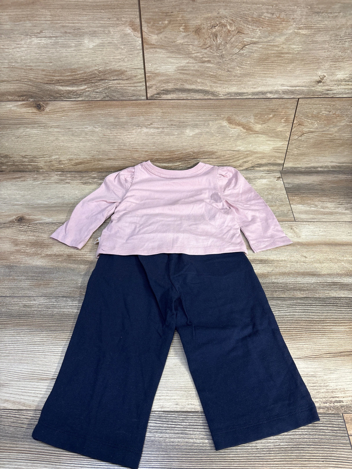 NEW Baby Gap 2pc Puff Sleeve Shirt & Pants Set Pink sz 12-18m