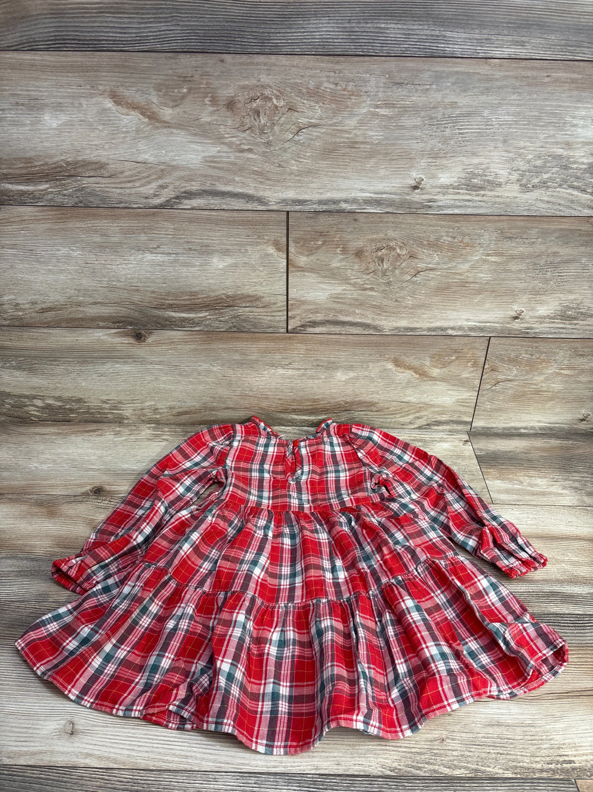 Cat & Jack Plaid Long Sleeve Dress Red sz 4T
