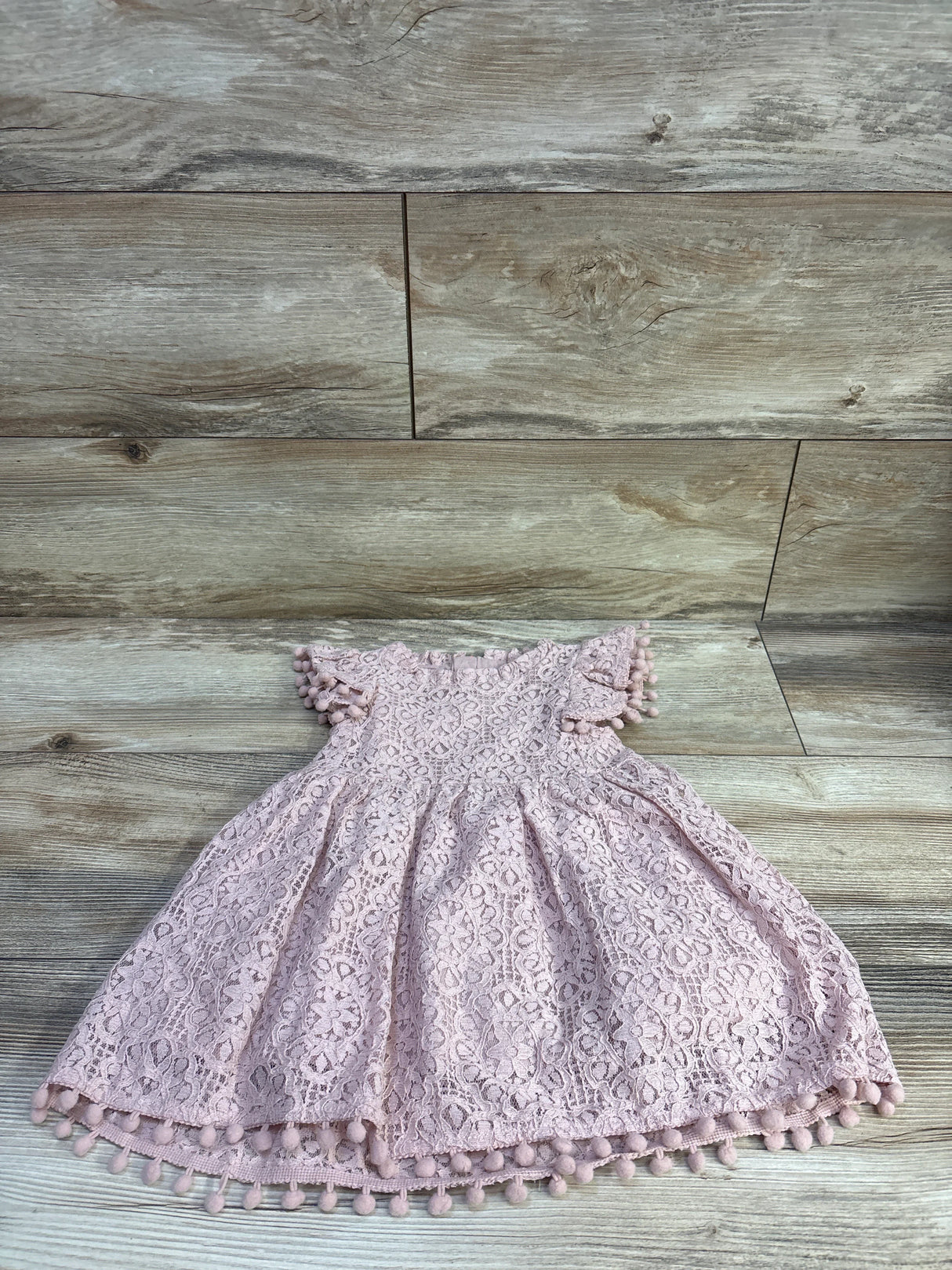 KYAIGUO Lace Pom-Pom Dress Pink sz 12-18m