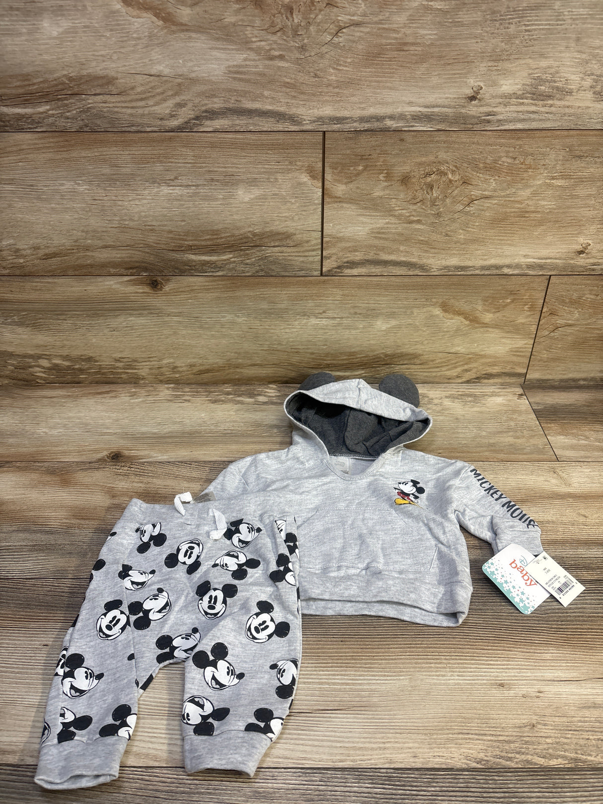 NEW Disney Baby 2pc Mickey Mouse Sweatshirt & Pants Grey sz 3-6m