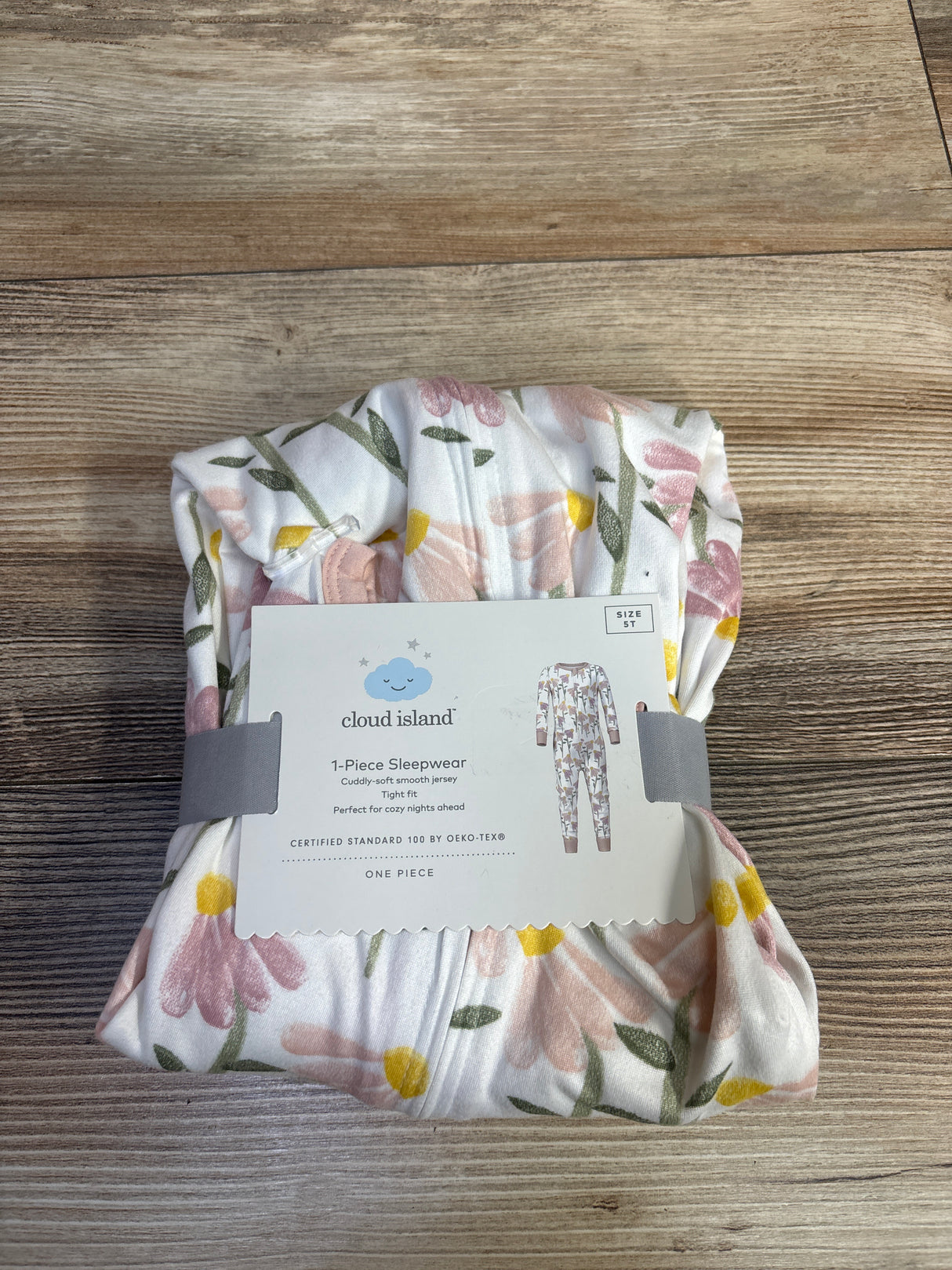 NEW Cloud Island Floral Footless Sleeper White sz 5T