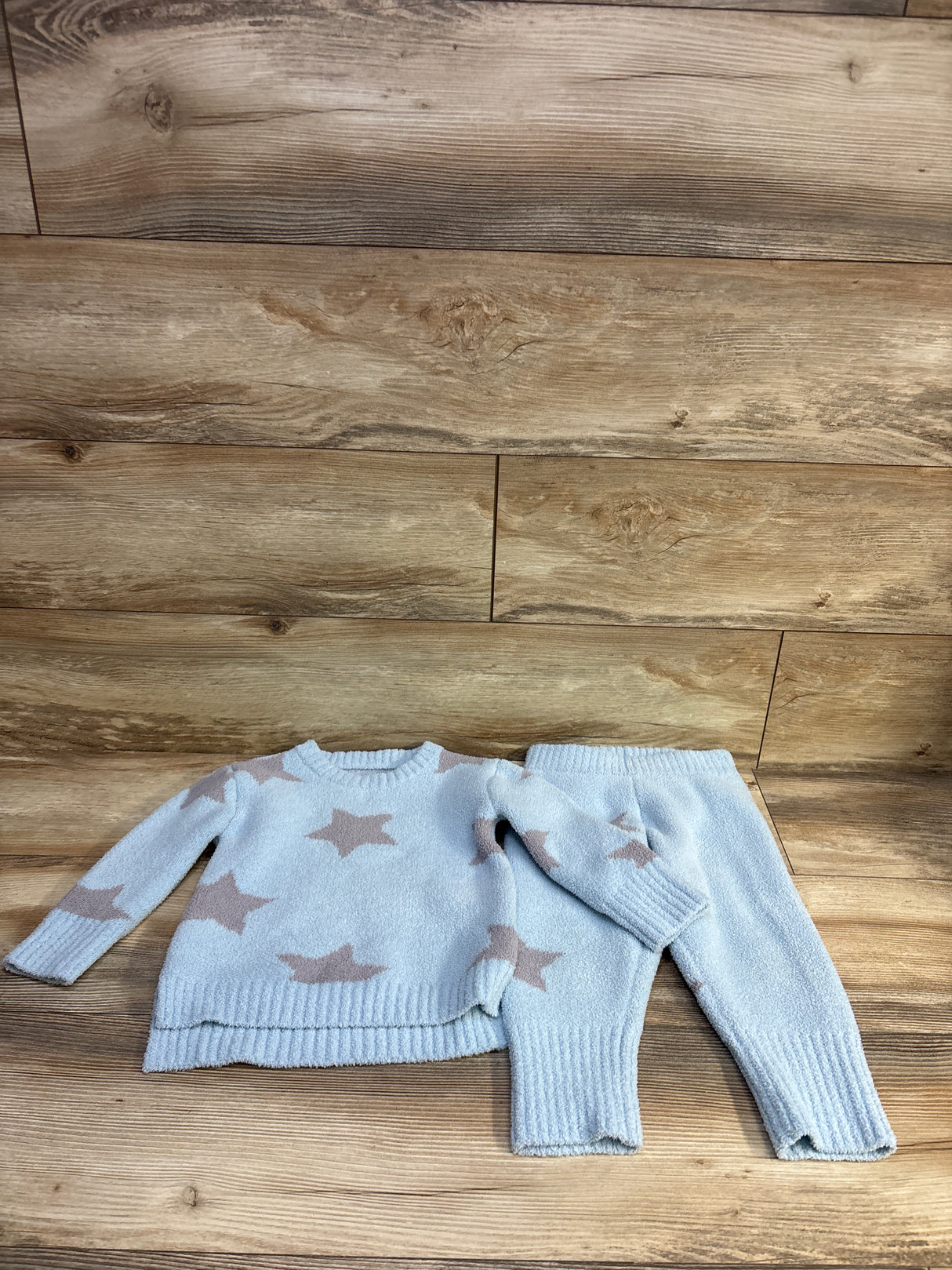 Chaser Kids 2pc Fuzzy Knit Star Pullover & Pants Set Blue sz 3T