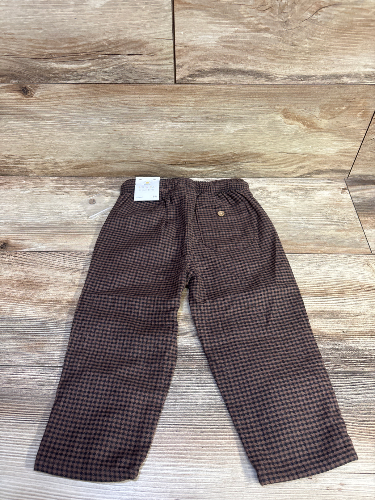 NEW Little Co. Pull-On Drawstring Trousers Brown sz 18m