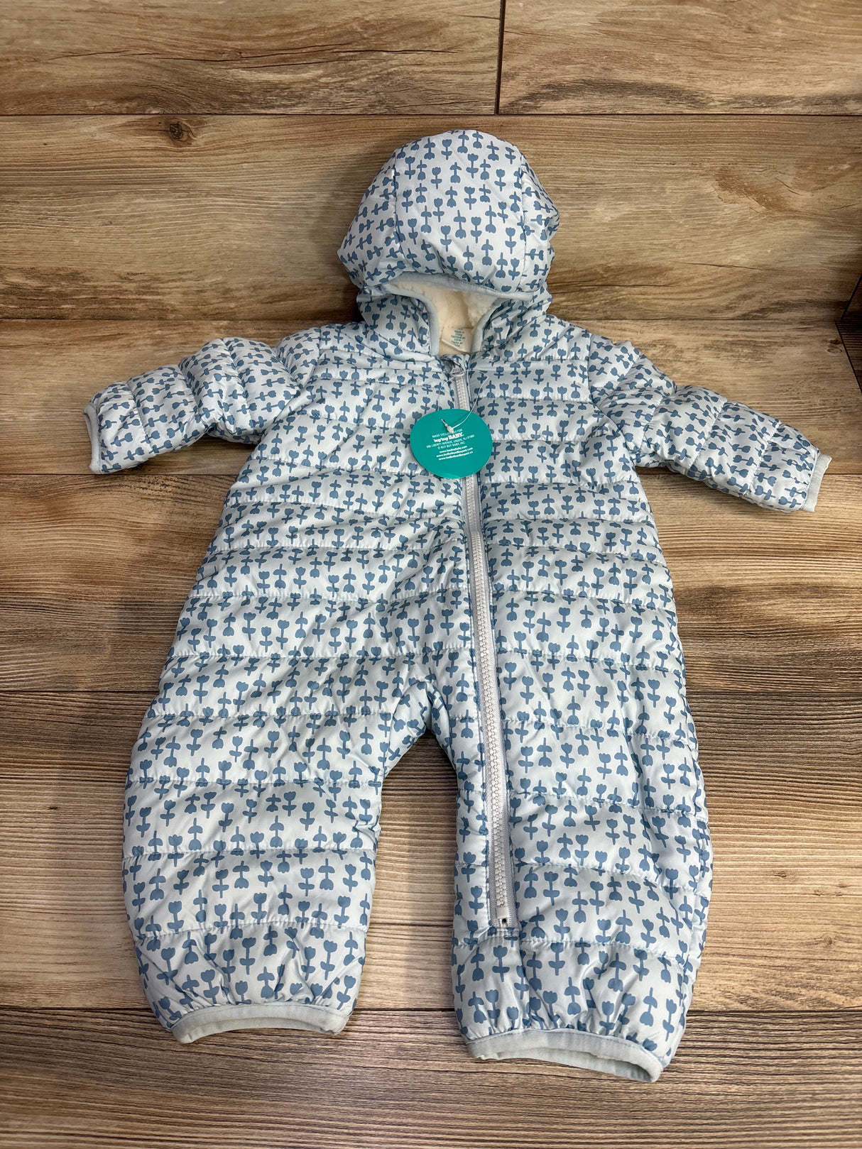 NEW Mighty Goods Floral Sherpa Lined Snow Suit Light Blue sz 3m