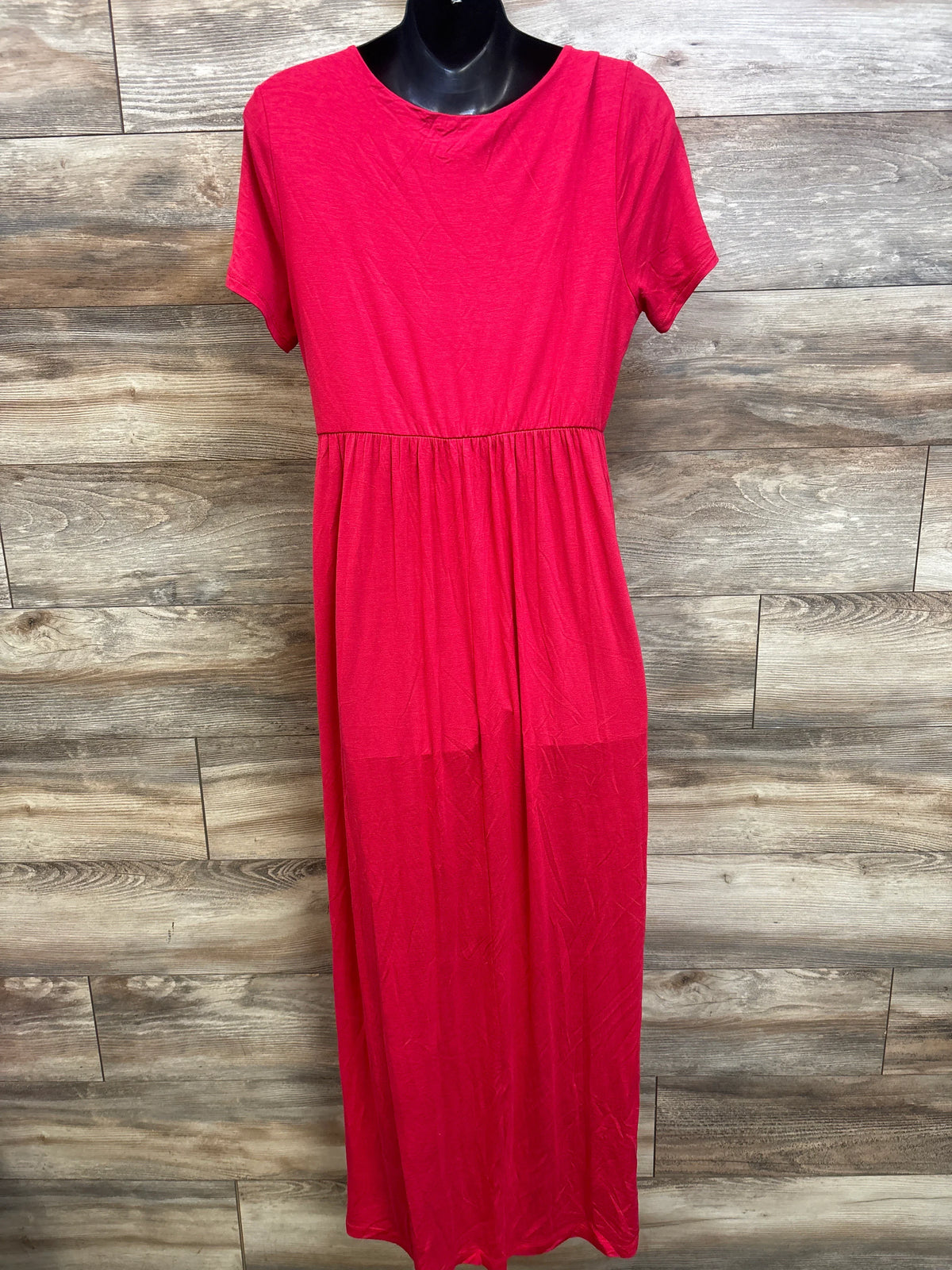 NEW Pinkblush Maternity Short Sleeve Maxi Dress Red sz Large