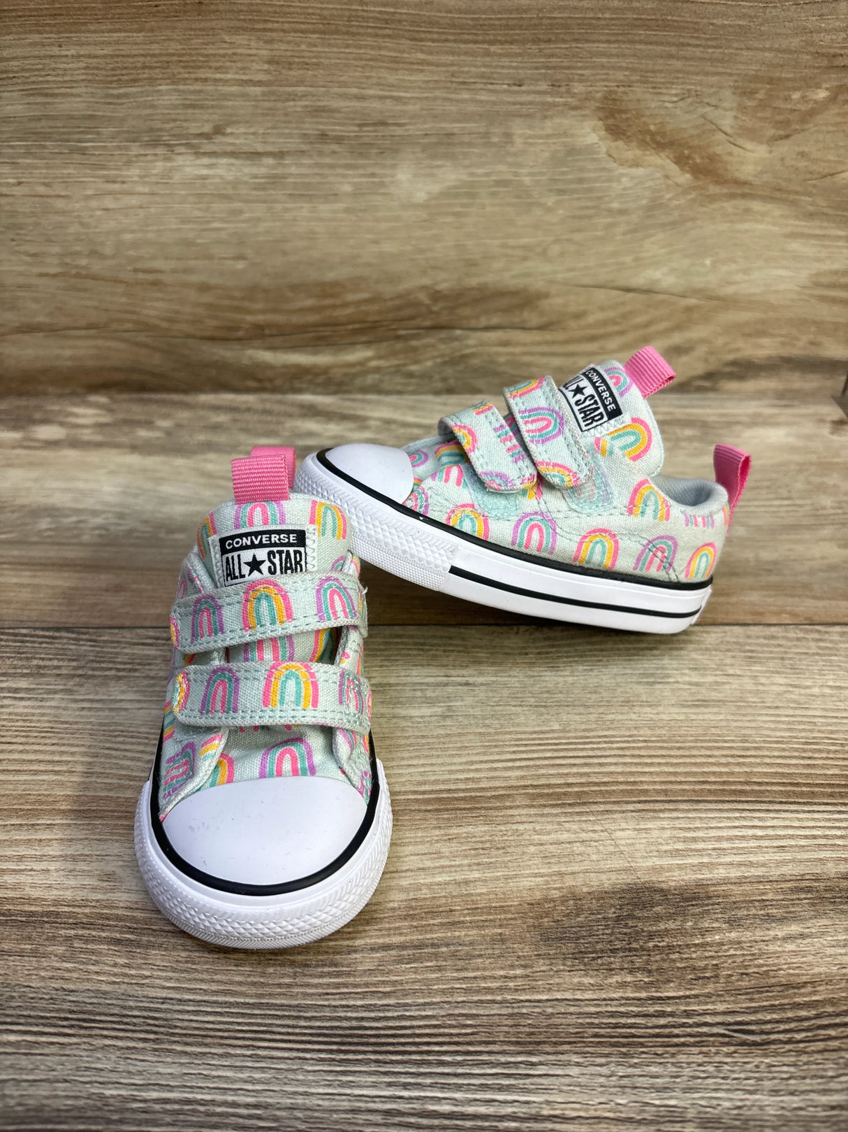 Converse Chuck Taylor All Star Easy-On Rainbows Sneakers Teal sz 5c