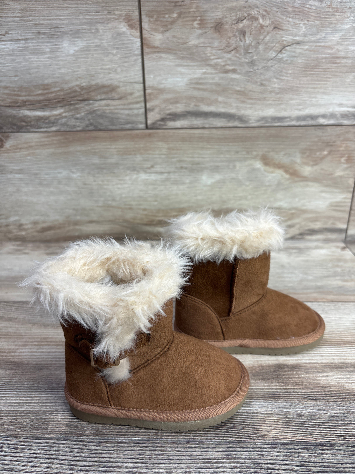 Children's Place Lightweight Fur-Lined Boots Brown sz 5c