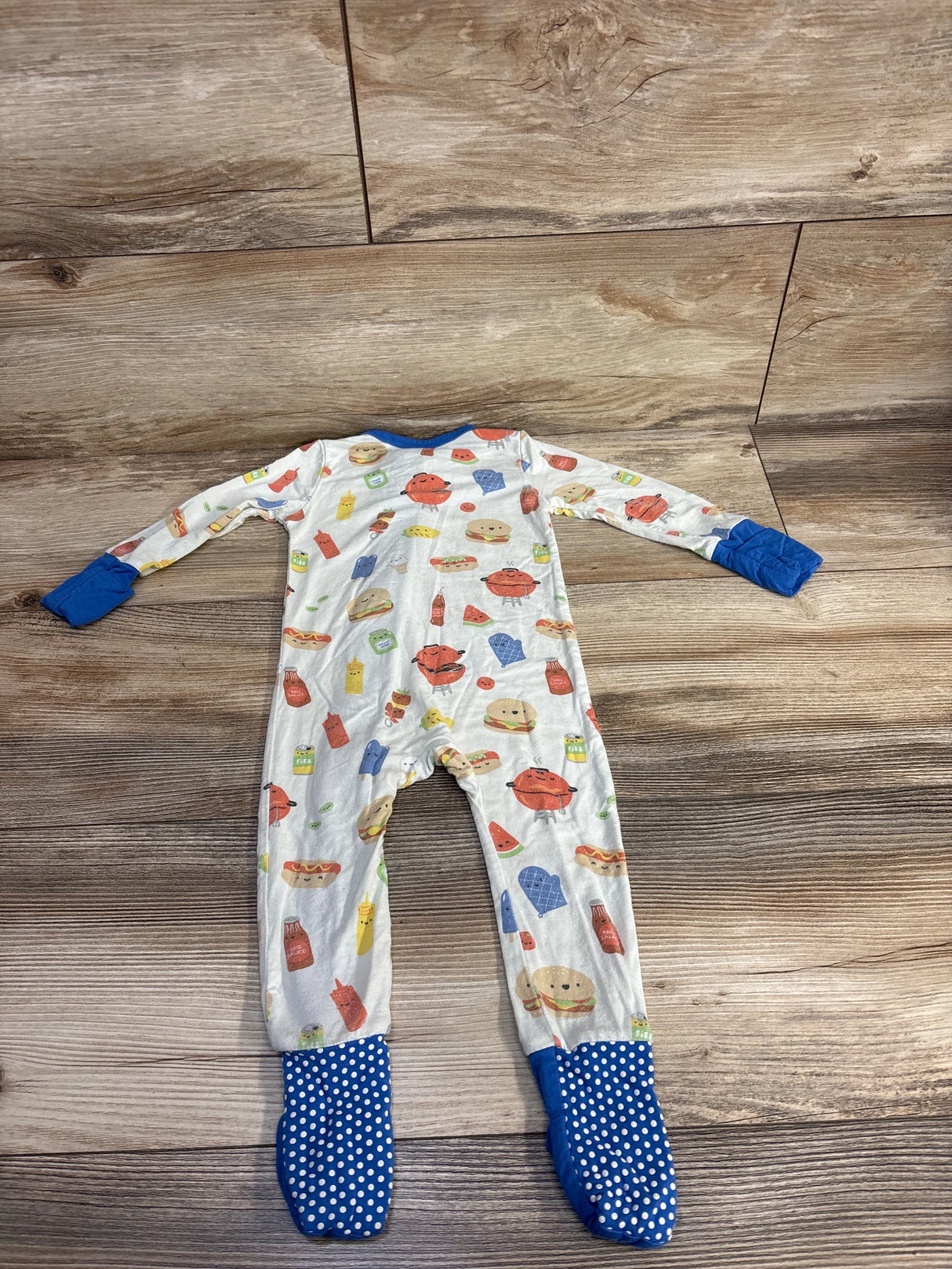 Angel Dear BBQ Buddies 2 Way Zipper Romper sz 3-6m