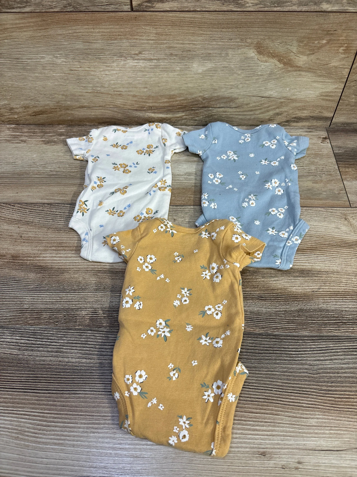 Carter's 3pk Floral Bodysuit Set Light Blue sz Preemie