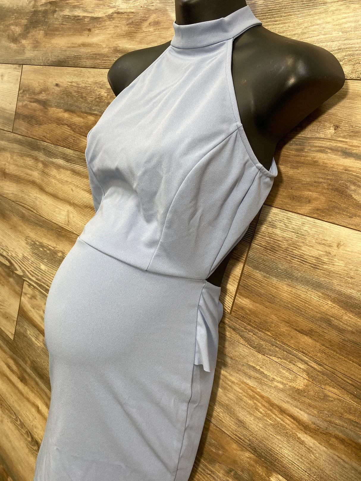 NEW Bump Biddy Backless Dress Blue sz Small - Me n Mommy To Be