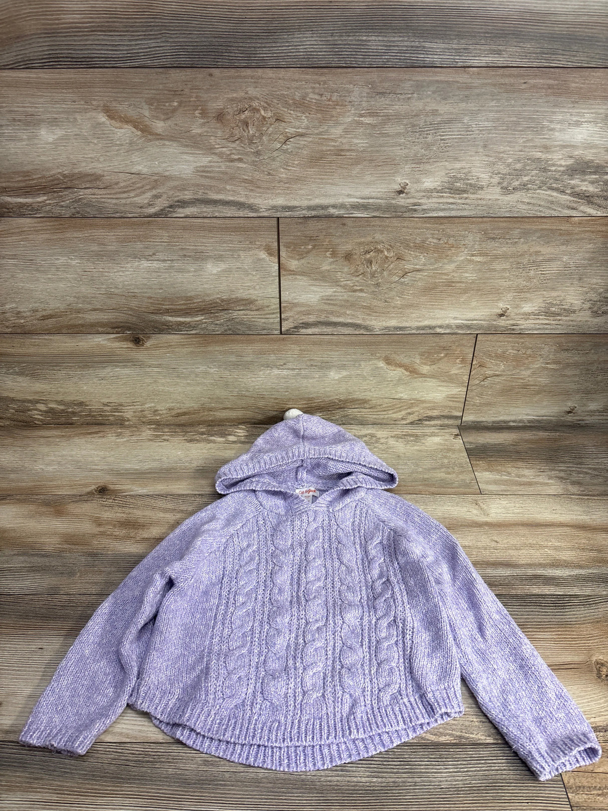 Cat & Jack Cable Knit Hooded Sweater Lilac sz 4T