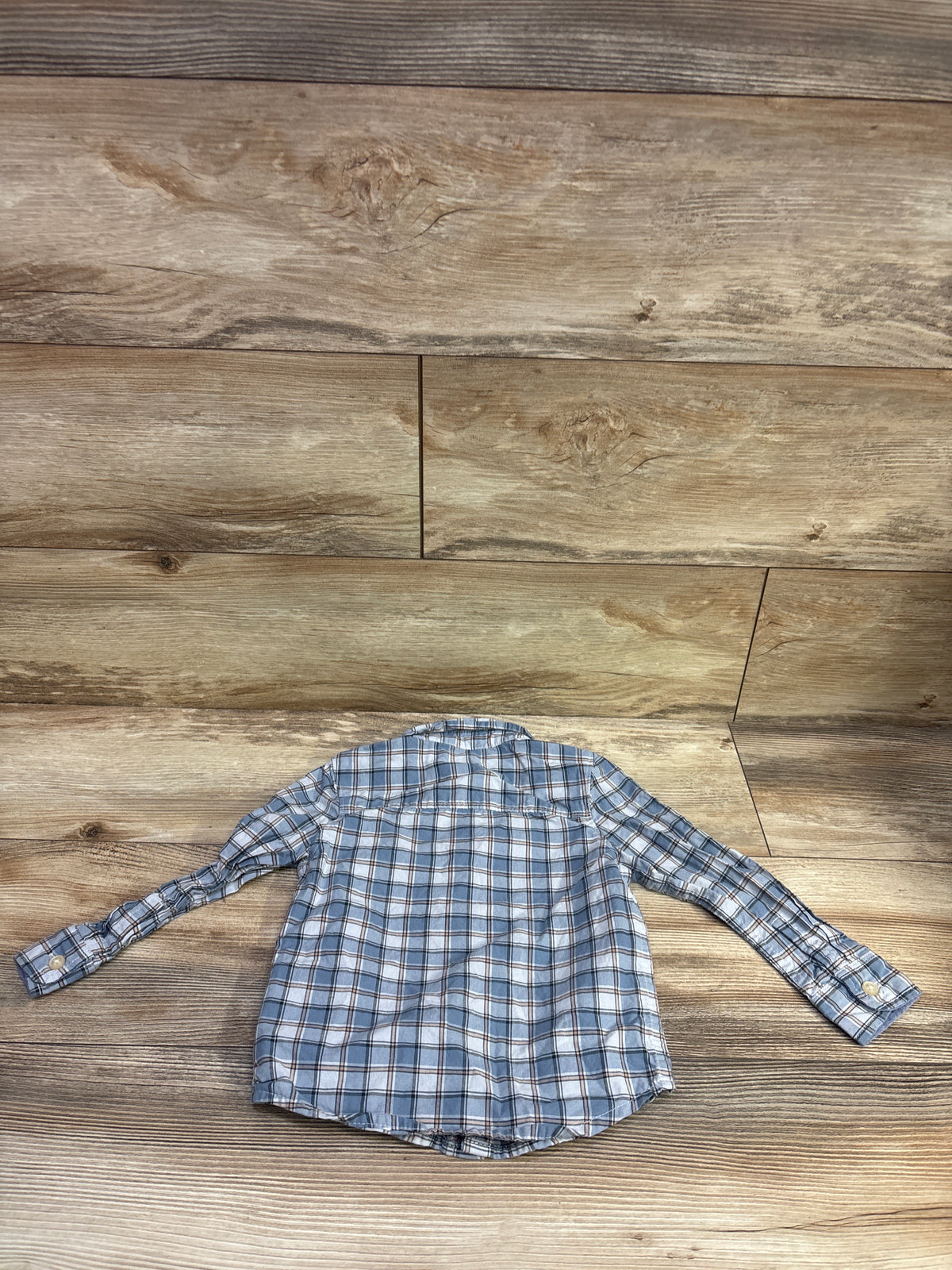 OshKosh Plaid Button-Up Shirt Blue sz 2T