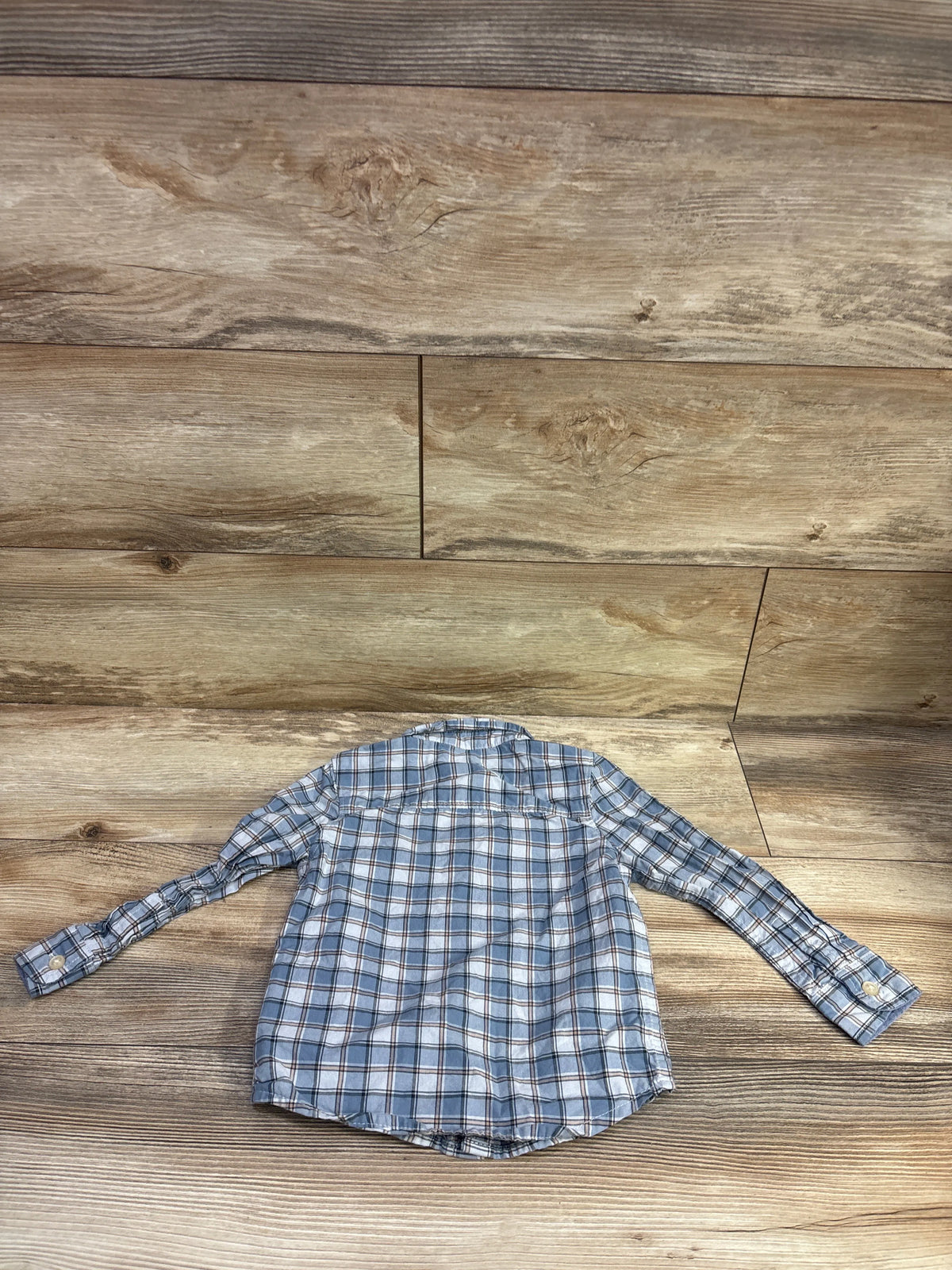 OshKosh Plaid Button-Up Shirt Blue sz 2T