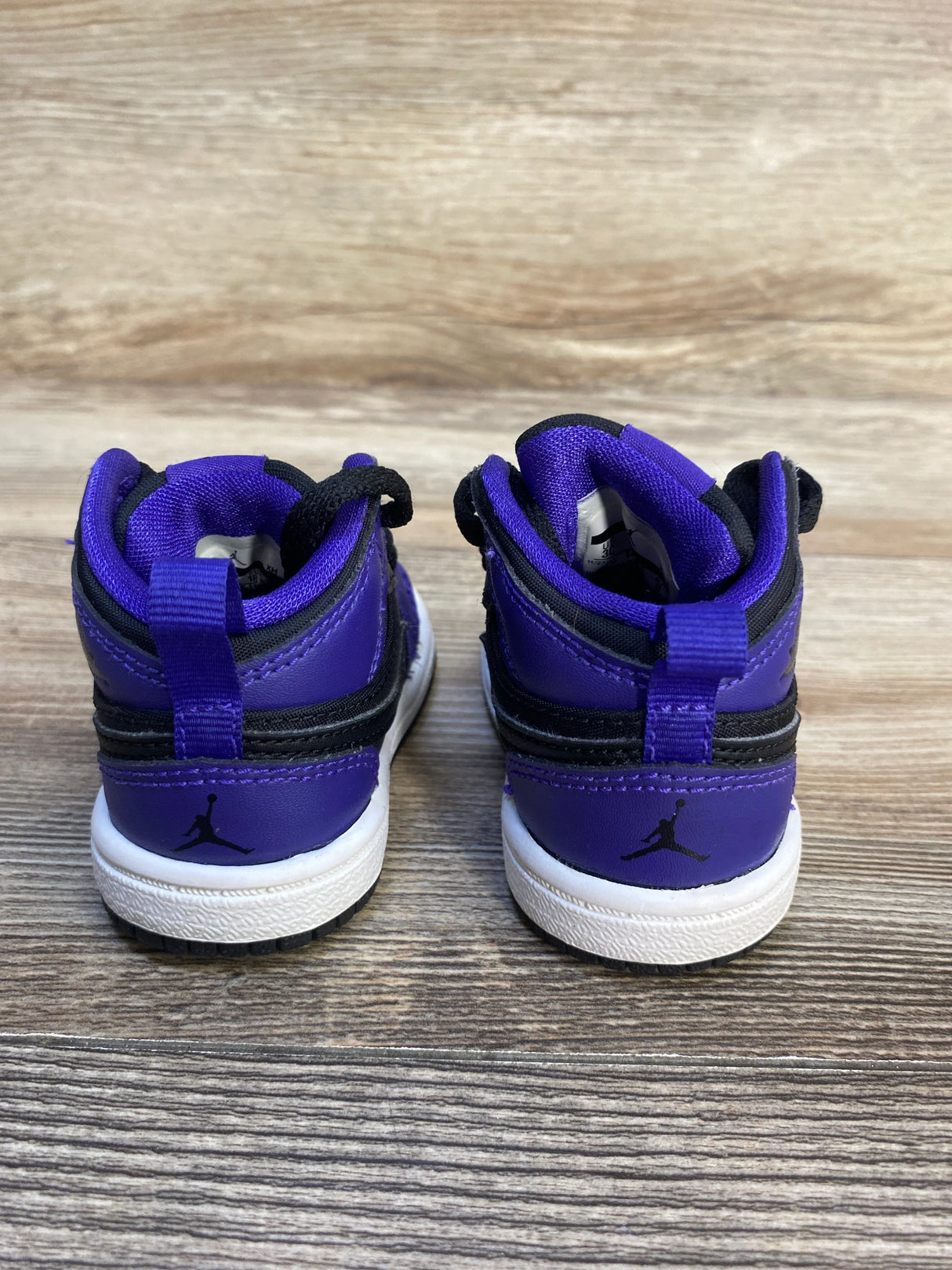 Air Jordan 1 Mid TD 'Black Purple' Sneakers sz 3c