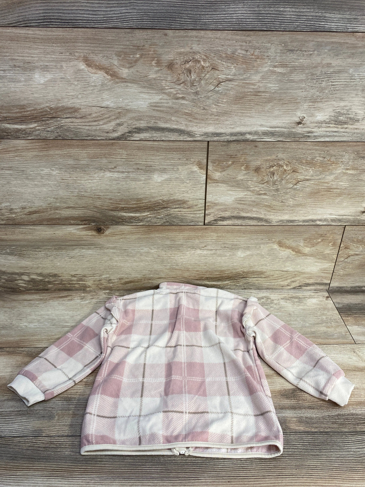 H&M Plaid Full Zip Fleece Pink sz 3T
