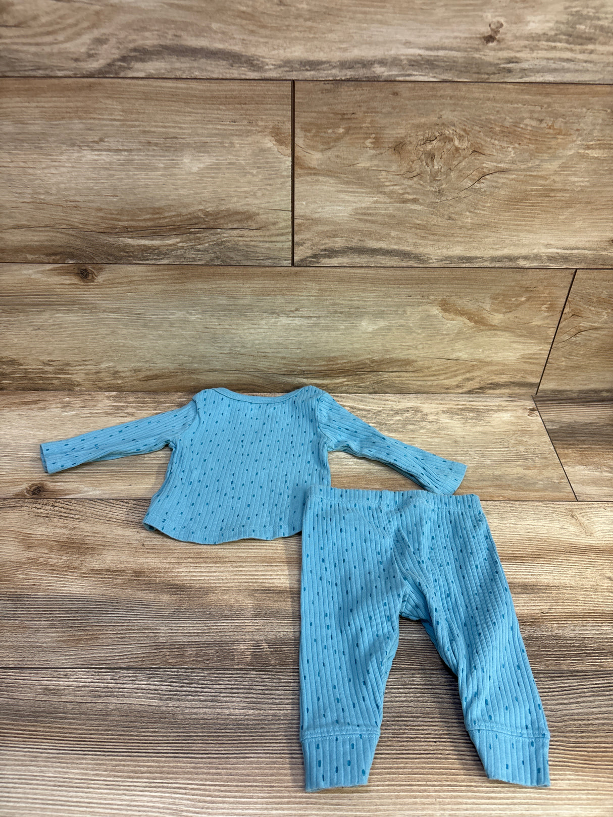 Cloud Island 2pc Ribbed Shirt & Pants Set Blue sz 0-3m