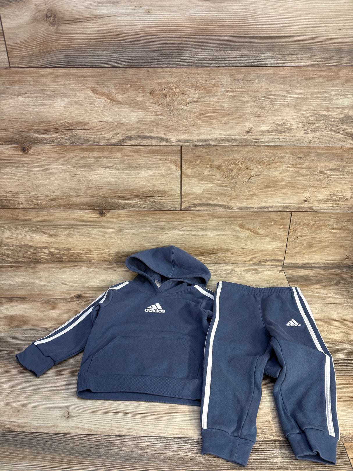 Adidas 2pc Pullover Sweatshirt & Joggers Set Blue sz 2T