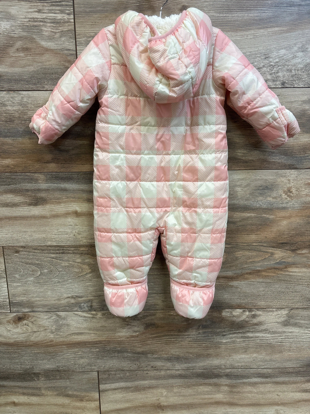 Eddie Bauer Fur Lined Hooded Snowsuit Pink sz 6-9m